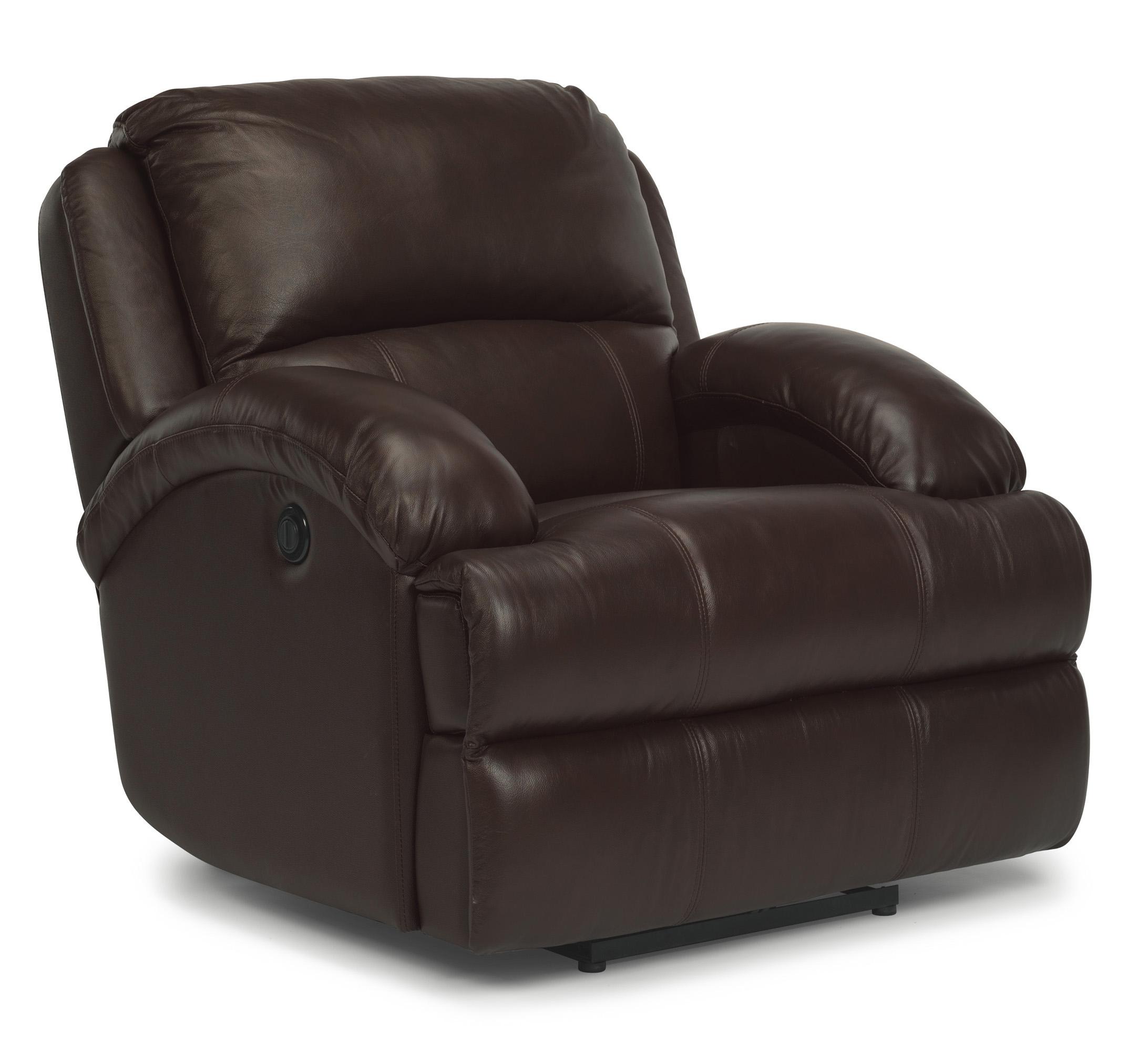 Flexsteel Latitudes Fast Lane LRMRKR124254 Leather Power Recliner Turk Furniture Three Way Recliners
